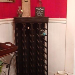 Homemade wine rack holds 40 bottles . I have 2